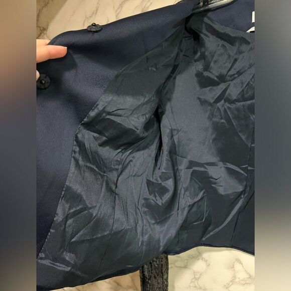 St. Emile Blue Sequin Short Cropped Jacket Size 6 - Picture 6 of 10